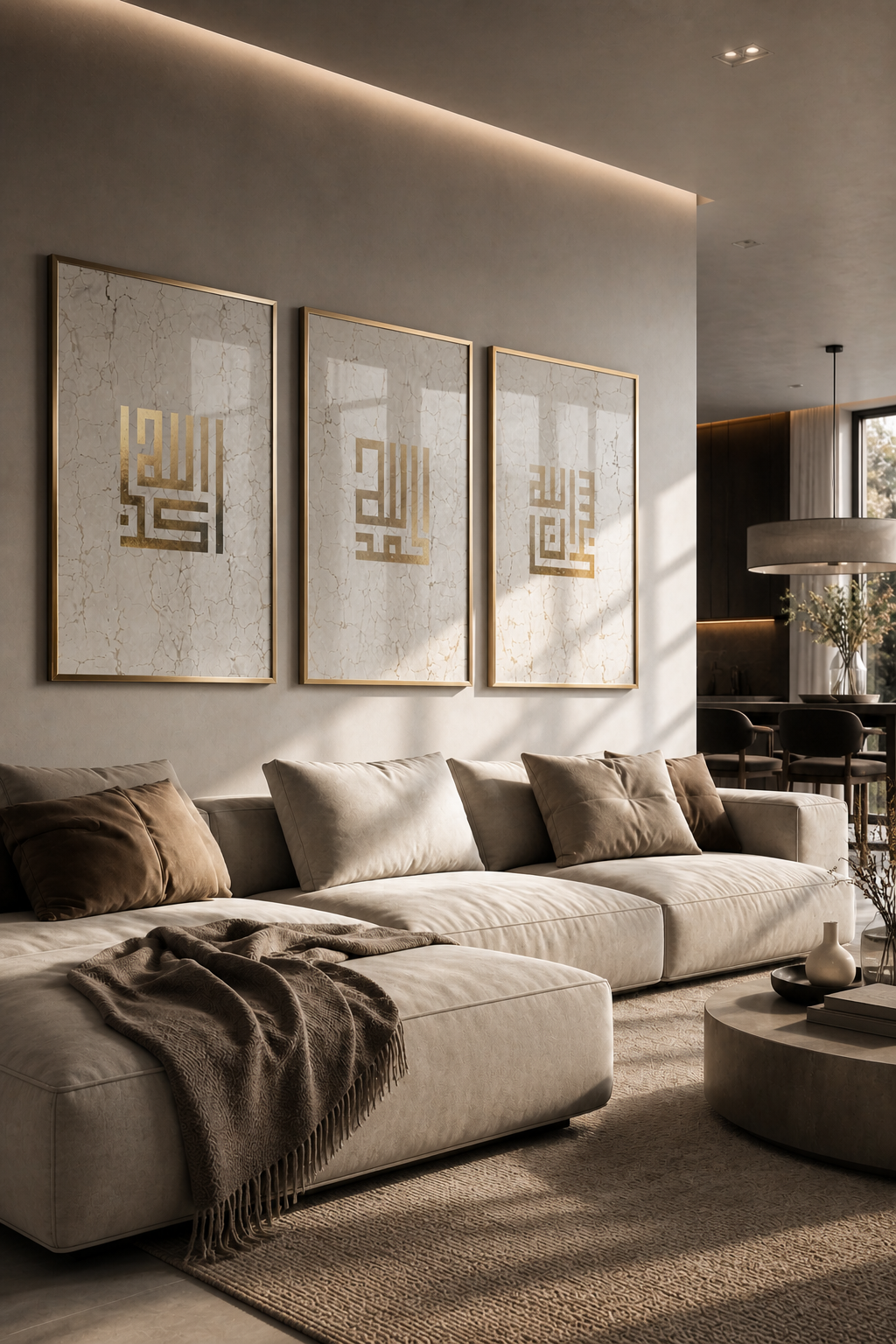Limestone Kufic Remembrance - Gold foil